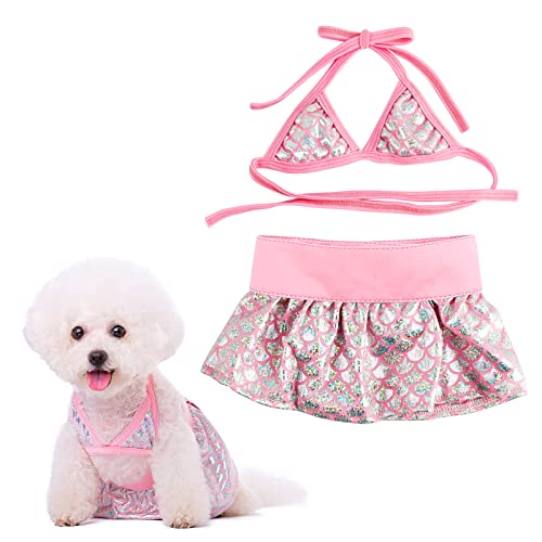 Darryy Kleidung für Haustiere,Hund Badeanzug, Hunde Bikini für Kleine Hunde, Kleine Hunde Klamotten, Kawaii Haustier Zubehör, Kleine Hunde Mantel, Haustier Bikini (L) von Darryy