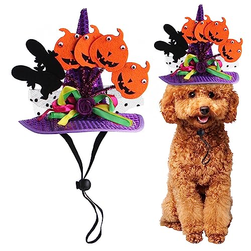 Darwaza Haustier-Halloween-Mütze,Hunde-Bandana-Kostüm für Halloween-Par | Weiches Haustier-Bandana mit Fledermaus-Kürbis-Muster, Halloween-Party-Kostümzubehör für mittelgroße kleine Haustiere und von Darwaza