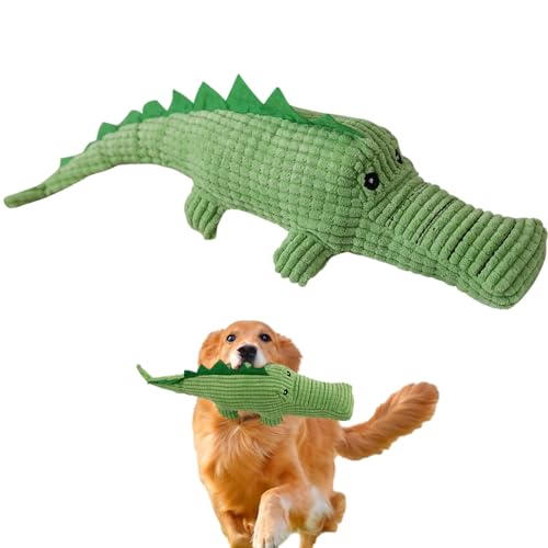 Darwaza Hundespielzeug, quietschende Puppe, ausgestopftes Alligator-Haustierspielzeug | Beiß- und Knirschspielzeug,Verschleißfestes und bissfestes Alligatorspielzeug lindert Zahnungsbeschwerden und von Darwaza