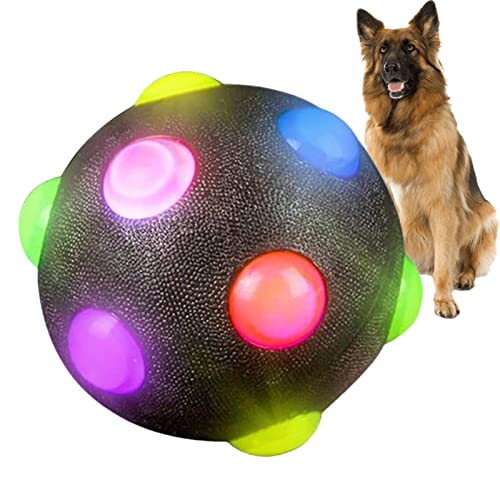 Darwaza Leuchtender Hundeball | leuchtender quietschender Hundeball mit Ausbuchtung | Akustisches Hundespielzeug zur mentalen Stimulation für Verschiedene Welpen- und Hundegeburtstagsgeschenke, von Darwaza