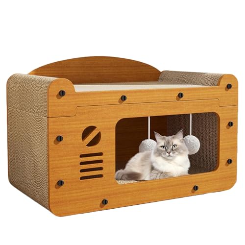 Katzenkratzbaum – Katzenkratzbetthaus | Kätzchen-Kratzbrett-Lounge | 2in1 Katzenkratzbett Für Hauskatzen | Kratzbrett Für Katzen Zum Krallenschleifen, Trainieren Und Spielen Von Hauskatzen von Darwaza