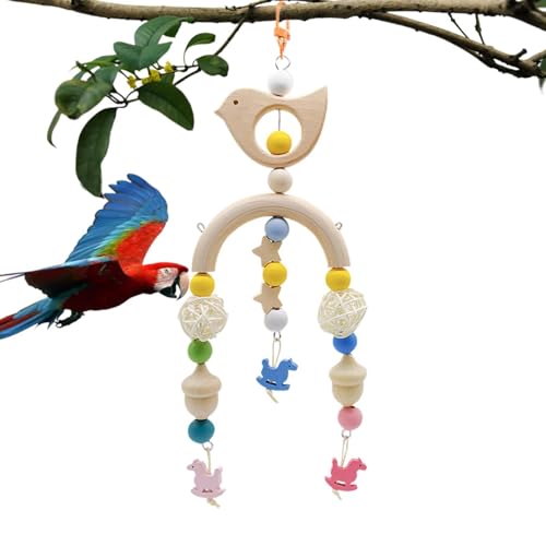 Vogel-Kauspielzeug, Kauspielzeug für Vögel | Süßes Haustier-Papageienspielzeug, Kauspielzeug - Buntes Ornament-Conure-Spielzeug, Holz-Schleifkugeln, Kakadu-Spielzeug, Käfigdekoration, Vogelkäfig-Zubeh von Darwaza