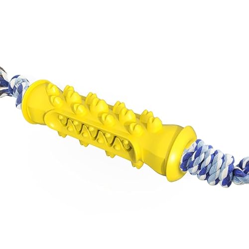 DawnDream Hundespielzeug UnzerstöRbar Jagged Hundespielzeug Molar Stick Zahnbürste Pet Kau Baumwollseil Hundespielzeug (Color : Yellow) von DawnDream