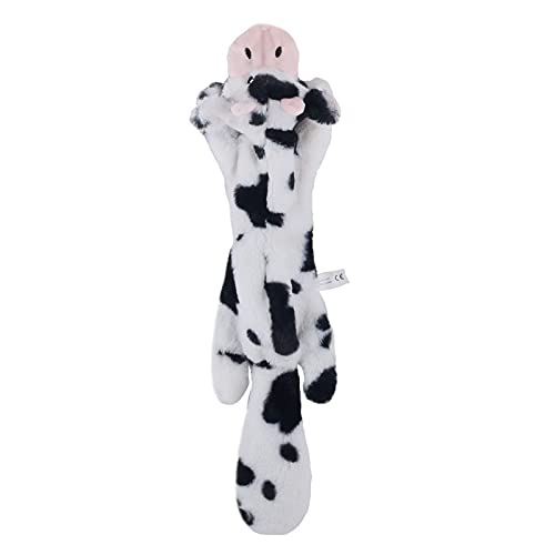 DawnDream Hundespielzeug UnzerstöRbar Süßes Plüschspielzeug Squeeak Pet Wolf Kaninchen Tier Plüschtier Hund Kau Quietschender Pfeiferei Eichhörnchen Hund Spielzeug Hundespielzeug (Color : Cows) von DawnDream