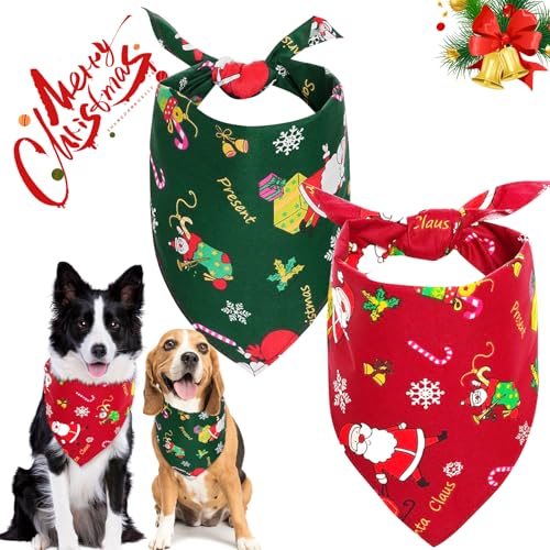 Halstücher Hund Weihnachten, Hundehalstuch Weihnachten, Halstücher für Hunde, Halstuch Hund Weihnachten, Hundehalstuch Personalisiert für Kleine Mittelgroße Hunde Katzen Hundekostüm Weihnachten von Dawumin