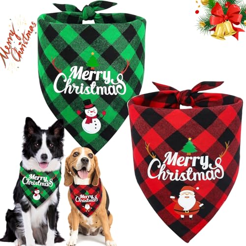 Weihnachten Hunde Halstuch, Hundehalstuch Weihnachten，Weihnachten Bandana für Hund, Weihnachtshalstuch Hunde, Weihnachten Haustier Bandanas, Halstuch Hundfür Kleine Mittelgroße Welpen Katzen von Dawumin