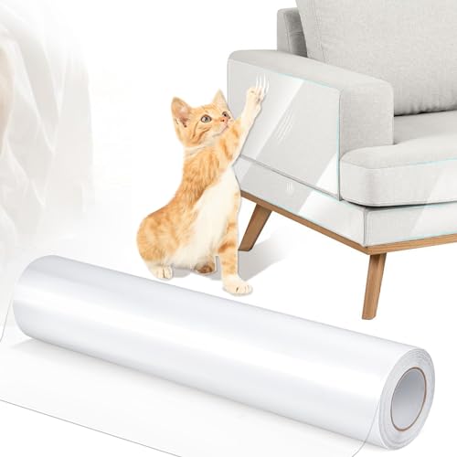 Kratzfolie Katzen Selbstklebend, Katzen Kratzschutz Sofa Antikratzfolie, Anti Kratz Folie für Sofaschutz, Transparent Kratzschutzfolie für Couch Sofa Wand Tür Möbel Schutz (30 cm x 3 m) von Dawumin