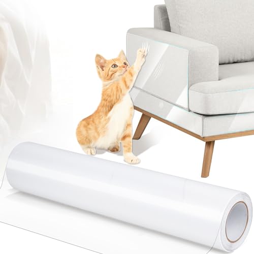 Kratzfolie Katzen Selbstklebend, Katzen Kratzschutz Sofa Antikratzfolie, Anti Kratz Folie für Sofaschutz, Transparent Kratzschutzfolie für Couch Sofa Wand Tür Möbel Schutz (30 cm x 5 m) von Dawumin