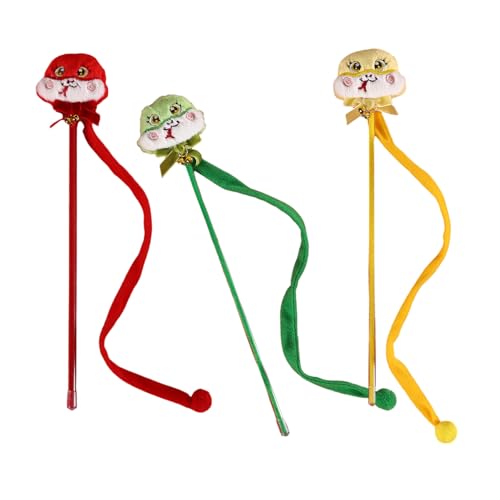 Dawutocap Interaktive Katze Teaser Spielzeug Zauberstab Mit Maskottchen Cartoon Schlange Für Indoor Spiel Schlange Maskottchen Teaser Katzen Spielzeug Zauberstab Stick von Dawutocap