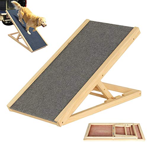 DayPlus Hunderampe Welpe Rampe Hundetreppe Hundeautorampe Kofferraumrampe für Haustiere, höhenverstellbar, 70 × 35 cm, Höhe 30/40cm von DayPlus