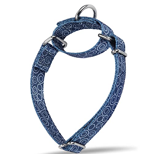 Dazzber Martingale Halsbänder für Hunde, kein Ziehen, Anti-Flucht-Halsband, strapazierfähig für mittelgroße Hunde, verstellbar 35,6 cm bis 53,3 cm, Marineblau - C.R.C von Dazzber