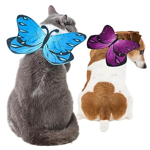 Dbvnnsy 2pcs Halloween Haustierkostüm für Hunde, Schmetterlingsform Halloween für Katzen, einstellbares Katzenkostüm nied von Dbvnnsy