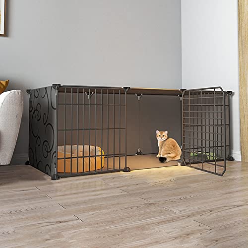 Katzenkäfig Katzengehege Auslaufgitter Laufkäfig Hasen Hamster Welpenauslauf für Kaninchen mit Tür und Leiter DIY Kleintierkäfig Portable Metalldraht Yard Fence Outdoor von Ddasam