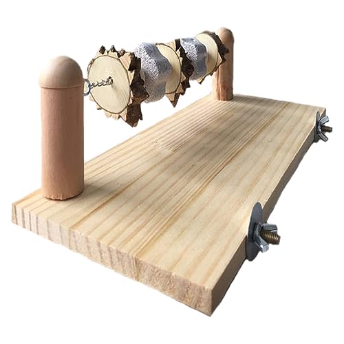 Vogelsitzstange, Plattform, Naturholz, Papageienständer mit Steinen, Kauen aus Holz, Kleintierkäfig-Zubehör Vogelsitzstange, Plattform, Naturholz, Papageienständer mit Steinen, Kauen aus Holz, Kleintierkäfig-Zubehör von Ddujbtp