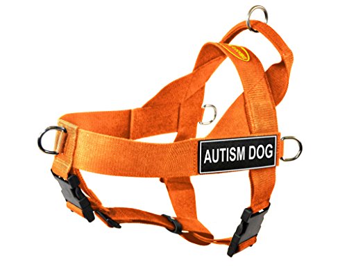 Dean & Tyler DT Universal No Pull Dog Harness with Autism Dog Patches, Medium, Orange von Dean & Tyler