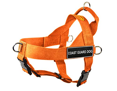 Dean & Tyler DT Universal No Pull Dog Harness with Coast Guard Dog Patches, Medium, Orange von Dean & Tyler