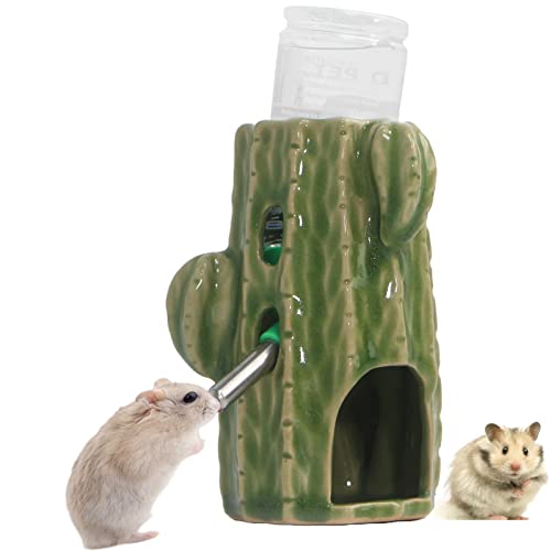 Deapeey Hamster-Wasserflasche für Glastank, 3-in-1 Keramik, verstellbare Hamster-Wasserflasche, 80 ml, Hamster-Wasserflaschenständer, kein Tropfen, Ratten-Wasserflasche für syrische Zwerghamster, von Deapeey