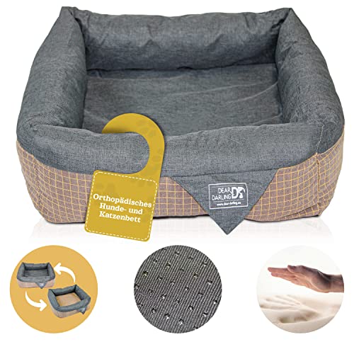 Dear Darling DD-06 Luxus Hundebett Katzenbett Braun Anthrazit Memoryschaum Matratze Katzenkörbchen Hundekörbchen Haustierbedarf Tierbedarf Tierbett (M) von Dear Darling