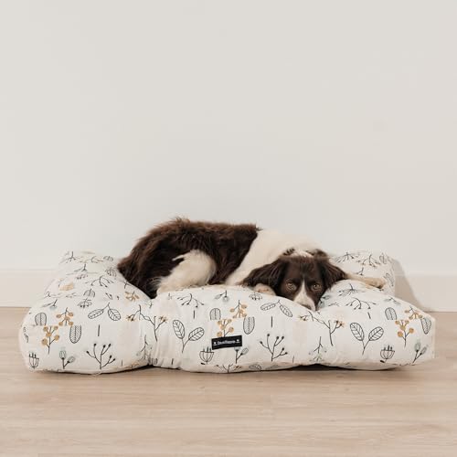 Dear Friend Hundebett, 90 x 70 x 12 cm, dick und gepolstert, 100 % Baumwolle mit schmutzabweisender Beschichtung, Hundebett, feuchtigkeitsabweisend und fleckenabweisend, bequeme Füllung, 100 % von Dear Friend