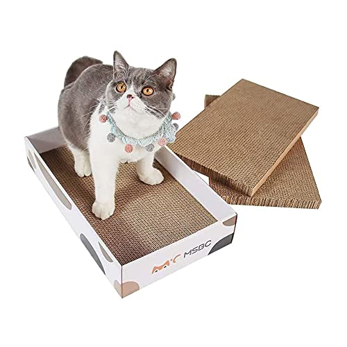 3 Pcs Katzenkratzpappe, Kratzbrett für Katzen, Katzenkratzbrett-Set, Doppelseitiger Katzenkratzer, Strapazierfähiges Kratzpad, Kann zum Kätzchentraining oder zum Spielen Verwendet Werden von Deautie