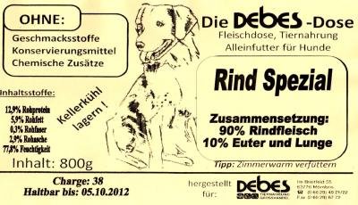 Debes Fleischdose Rind Spezial, 0.8 kg von Debes