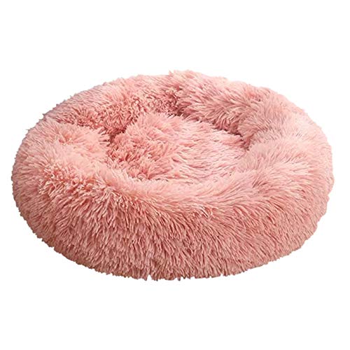 Decdeal Donut Katzenbett Rundes Plüsch Hundebett Weiches Plüsch Rundes Hundenestkissen Selbstwärmendes Snooze Sleeping Pets Kissen von Decdeal