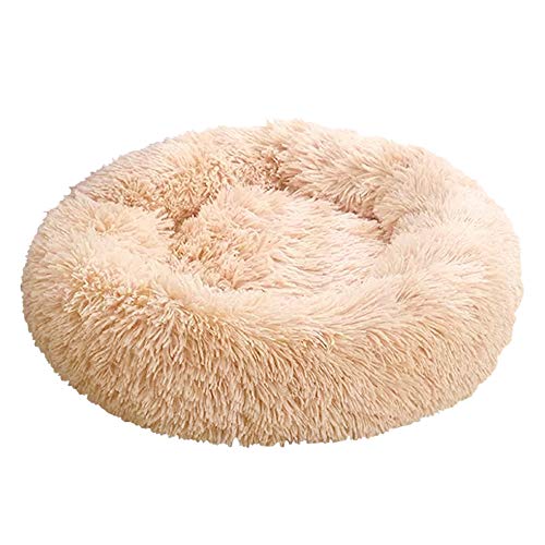 Decdeal Donut Katzenbett Rundes Plüsch Hundebett Weiches Plüsch Rundes Hundenestkissen Selbstwärmendes Snooze Sleeping Pets Kissen von Decdeal