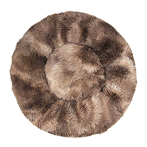 Decdeal Hundebett Tierbett Katzenbett Haustierbett für Hunde Katzen Plüsch-Donut-Haustierbett für Hunde Katzen weich Zottelig und Warm für Den Winter 100cm 120cm von Decdeal