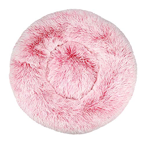 Decdeal Hundebett Tierbett Katzenbett Haustierbett für Hunde Katzen Plüsch-Donut-Haustierbett für Hunde Katzen weich Zottelig und Warm für Den Winter 100cm 120cm von Decdeal