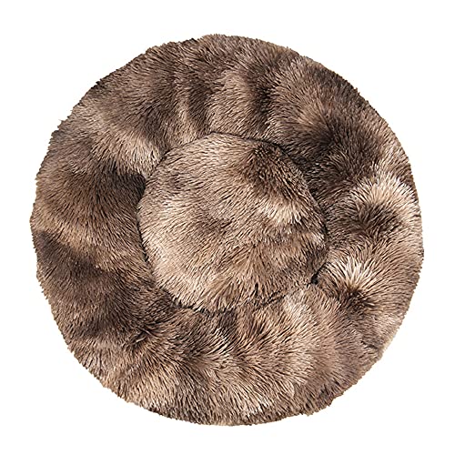 Decdeal Hundebett Tierbett Katzenbett Haustierbett für Hunde Katzen Plüsch-Donut-Haustierbett für Hunde Katzen weich Zottelig und Warm für Den Winter 100cm 120cm von Decdeal