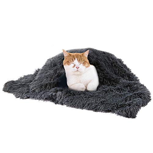 Decdeal Hundedecke für Haustier Katze Flauschig Weiches Wendekissen für Kleine Decke Waschbar für Hundebett Anti-Angst-Kuscheldecken maschinenwaschbare Quiltmöbel Sofa Couch Bettschutz von Decdeal