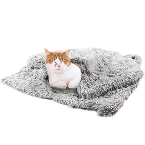 Decdeal Hundedecke für Haustier Katze Flauschig Weiches Wendekissen für Kleine Decke Waschbar für Hundebett Anti-Angst-Kuscheldecken maschinenwaschbare Quiltmöbel Sofa Couch Bettschutz von Decdeal