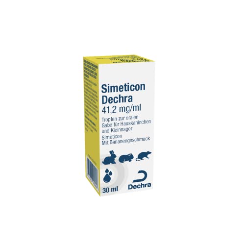 Dechra Simeticon | 30 ml | Tropfen zur oralen Gabe | Für Hauskaninchen und Kleinnager | Mit Bananengeschmack | Bei Gasbildung im Magen-Darm-Bereich | Kann unterstützend wirken von Dechra