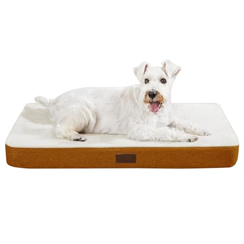 Deconovo orthopädisches Hundebett für Grosse Hunde Hundekissen waschbares Hundematte flauschig abnehmbar 112x81x8cm Kürbis von Deconovo