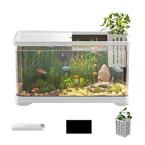 Decorhome Aquarium-Set – Dekoratives Salzwasser-Aquarium-Set Für Kleine Aquarien | Kreatives Fischaquarium Mit Korb | Vielseitige Starterbecken Für Alle Fische | Transparentes Ökologisches Desktop-Aqu von Decorhome