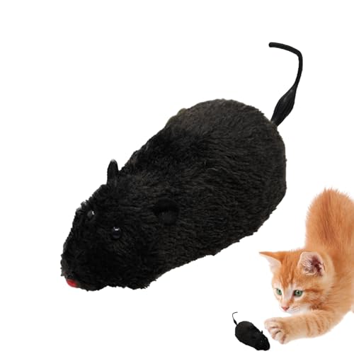 Decorhome Aufziehbare Maus, bewegende Katzenspielzeugmaus,Bewegliches Katzenspielzeug in Mausform aus Plüsch - Interaktives Katzenjagdspielzeug, interessantes Spielzubehör für Kätzchen und Haustiere von Decorhome