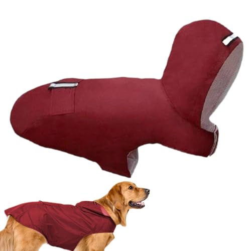 Decorhome Hunde-Regenjacke – Wasserdichter, Reflektierender Welpen-Regenmantel Mit Kapuze | Leichte Winddichte Slicker-Poncho-Hundejacke Für Kleine Bis Große Hunde | Haustier-Regenmantel Für Tägliches von Decorhome