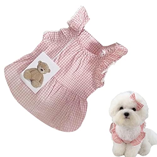 Decorhome Hundekleid kariert - Geschirrkleid für kleine Hunde Cute Dog,Chihuahua Yorkies Haustier-Outfits, niedliches Welpen-Kleidungs-Outfit, mittelgroß von Decorhome