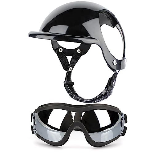 Decorhome Hundesonnenbrille, Verstellbare, atmungsaktive Kopfbedeckung für Haustiere mit Schutzbrille, Bunte Sonnenbrille zum Fahren, Motorradfahren, Spazierengehen, Kopfbedeckung für kleine von Decorhome