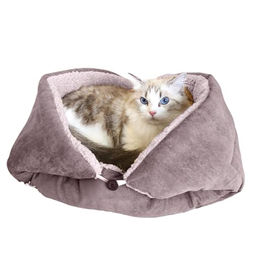 Decorhome Katzenbett – Faltbare Katzendecke | Atmungsaktives 2-in-1-Katzenkissen Und Gemütliches Schlafversteck | Waschbarer Warmer Haus-Plüsch-dicker Haustier-Matten-Cord-Katzenschlafsack | Mehrzweck von Decorhome