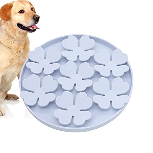 Decorhome Silikon-Hundefuttermatte mit Saugfunktion,Erdnussbutter Slow Feeder Bowl | Erhöhter Hunde-Puzzlenapf im Blumen-Design zur Linderung von Langeweile, Leckereien am Boden oder an der Wand von Decorhome