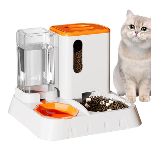 Futterspender Für Haustiere – 2in1 Transparenter Automatischer Wasser- Und Futterspender | 2,2L Katzenfutterstation | Automatischer Katzenfutterspender | Rutschfestes Futterzubehör Für Haustiere Mit G von Decorhome