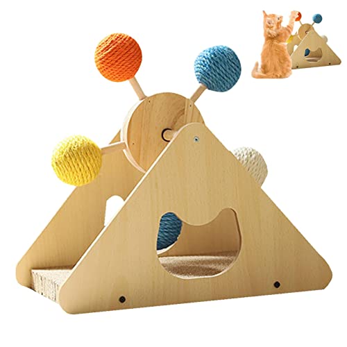 Kratzbaum Ballspielzeug für Katze,Sisalkratzer Kugelkratzer für Katzen | Katzen- und Kätzchenkatzen, Kratzspielzeug aus Massivholz für Hauskatzen und Kätzchen Decorhome von Decorhome