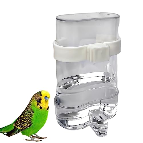 Vogelwasserspender, 200 Ml, Transparent, Automatischer, Hygienischer Vogelfutternapf, Auslaufsicher, Sicher, Harmloser Vogelwasserspender Mit Clip, Keine Verschwendung, Automatische Wasserfluss-Futter von Decorhome