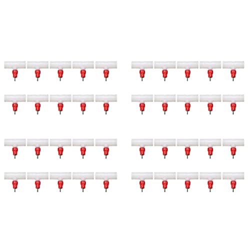 Decqerbe Hühnernippel T-Armaturen – vollautomatisches Geflügel-Bewässerungs-Set, Hühner-Wassertränker, 60 Stück von Decqerbe