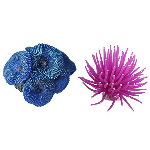 Decqerbe Künstliche Korallen für Aquarien, Lila und Blau, 2 Stück von Decqerbe