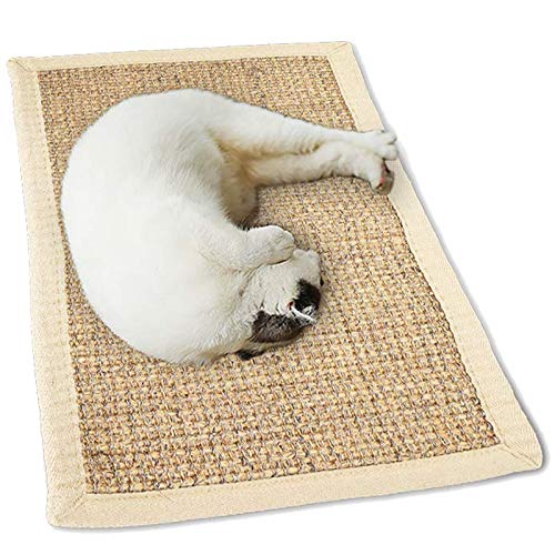 Decqerbe Sisal Katzen Matte Kratz Matte GroßE, NatüRliche, Dicke Sisal Schleifklauen für Haus Katzen rutschfeste Kratzer Schlafmatte Couch SchüTzen Teppiche Sofas von Decqerbe