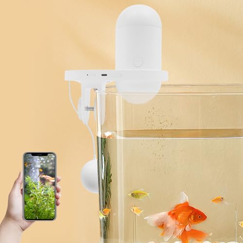 Automatischer Fischfütterer mit 2K Kamera, Feuchtigkeitsbeständiger Urlaubsfutterspender, Präzisionsfütterungssystem, Visueller Monitor für Aquarien von DeeDuud