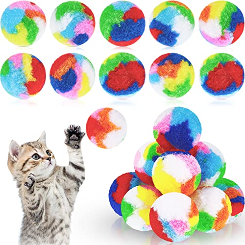 20 Stück KätzchenGarnPuffs Katzenspielzeug verschiedene Farben KatzenJagdbälle kleine Katzenbälle Spielzeug Plüsch Kitty Spielzeug weiche Puffbälle KatzenBommel Bälle flauschige Kittybälle für von Deekin