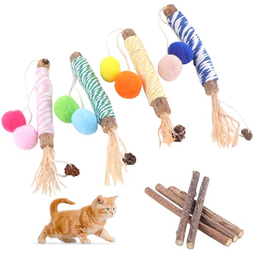 Deepton Katzenminze Sticks für Katzen, Stick Katze Kauspielzeug, Kauholz Katze Catnip Sticks Katzenminze Sticks zum Schleifen von Zähnen von Deepton
